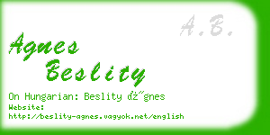 agnes beslity business card